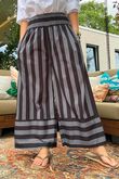 Bloc Stripe Wide Leg Pant Black & Storm